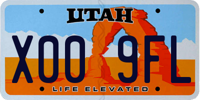 UT license plate X009FL