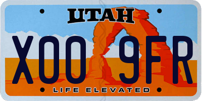 UT license plate X009FR