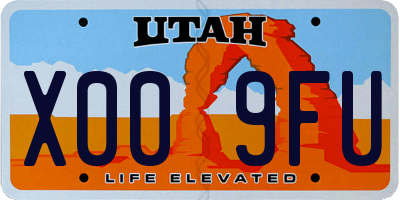 UT license plate X009FU