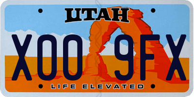 UT license plate X009FX