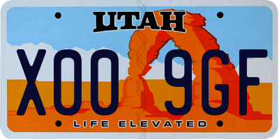 UT license plate X009GF