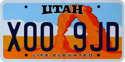 UT license plate X009JD