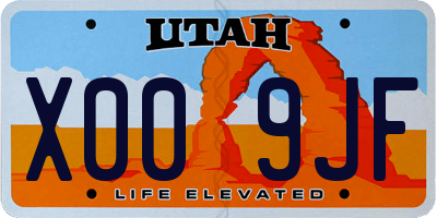 UT license plate X009JF
