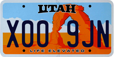 UT license plate X009JN