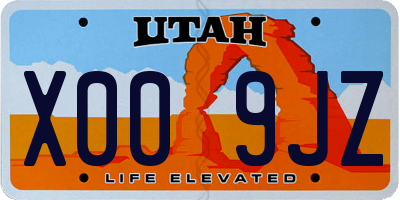 UT license plate X009JZ