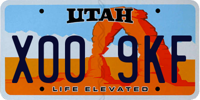 UT license plate X009KF