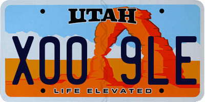 UT license plate X009LE