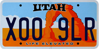 UT license plate X009LR