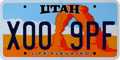 UT license plate X009PF