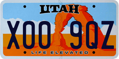 UT license plate X009QZ