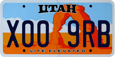 UT license plate X009RB