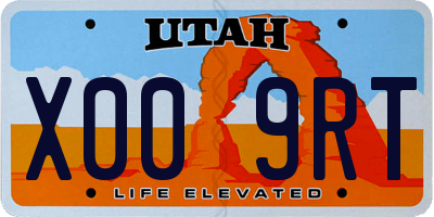 UT license plate X009RT