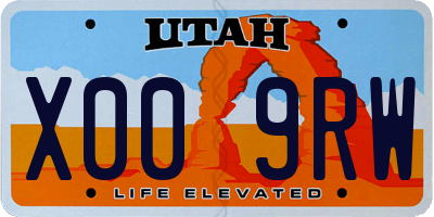 UT license plate X009RW