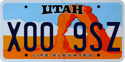 UT license plate X009SZ