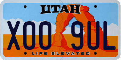 UT license plate X009UL