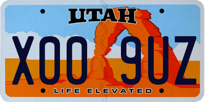 UT license plate X009UZ