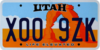 UT license plate X009ZK
