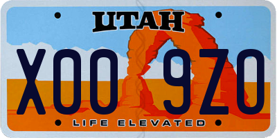 UT license plate X009ZO