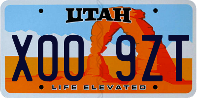 UT license plate X009ZT