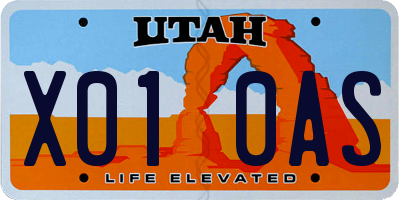 UT license plate X010AS