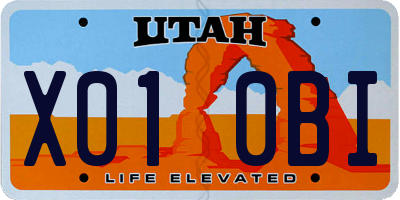 UT license plate X010BI