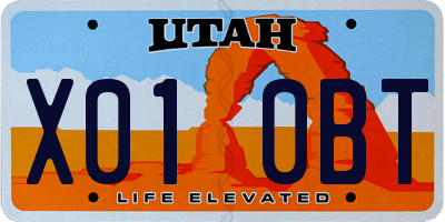 UT license plate X010BT