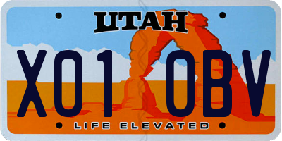UT license plate X010BV