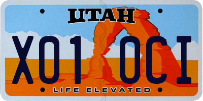 UT license plate X010CI