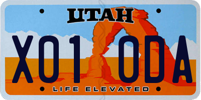 UT license plate X010DA