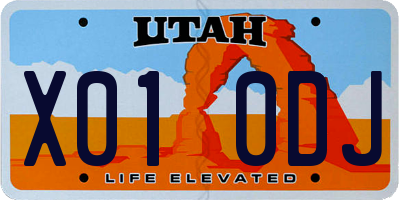 UT license plate X010DJ