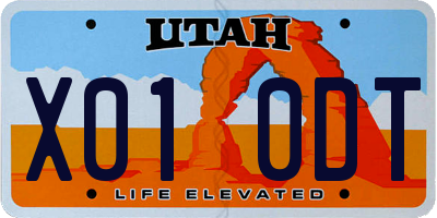 UT license plate X010DT