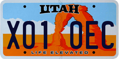 UT license plate X010EC