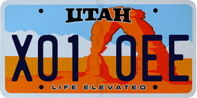 UT license plate X010EE