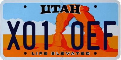 UT license plate X010EF