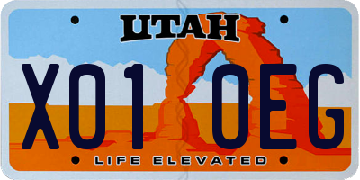 UT license plate X010EG