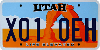 UT license plate X010EH