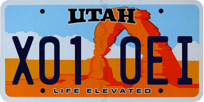 UT license plate X010EI