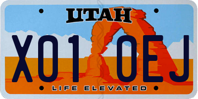 UT license plate X010EJ