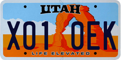 UT license plate X010EK