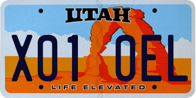 UT license plate X010EL