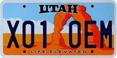 UT license plate X010EM