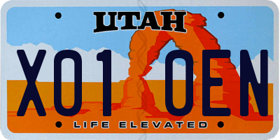 UT license plate X010EN