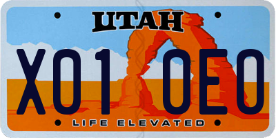 UT license plate X010EO
