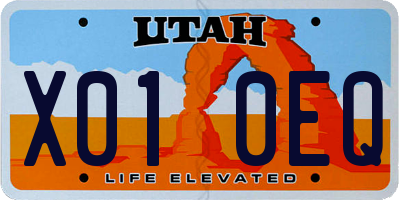 UT license plate X010EQ