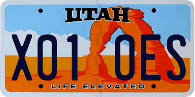 UT license plate X010ES