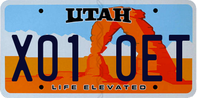 UT license plate X010ET