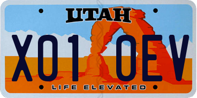 UT license plate X010EV