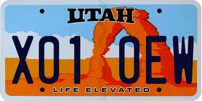UT license plate X010EW