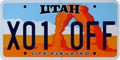 UT license plate X010FF