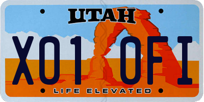 UT license plate X010FI